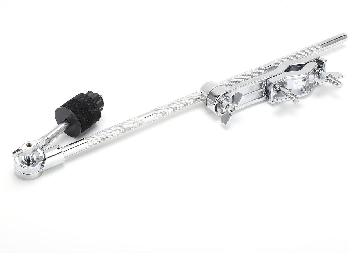 Drumstel Uitbreiding - Bekkenhouder Klem - Extra Bekken Plaatsen - Verstelbare Klem - 154mm Lengte - Zilver
