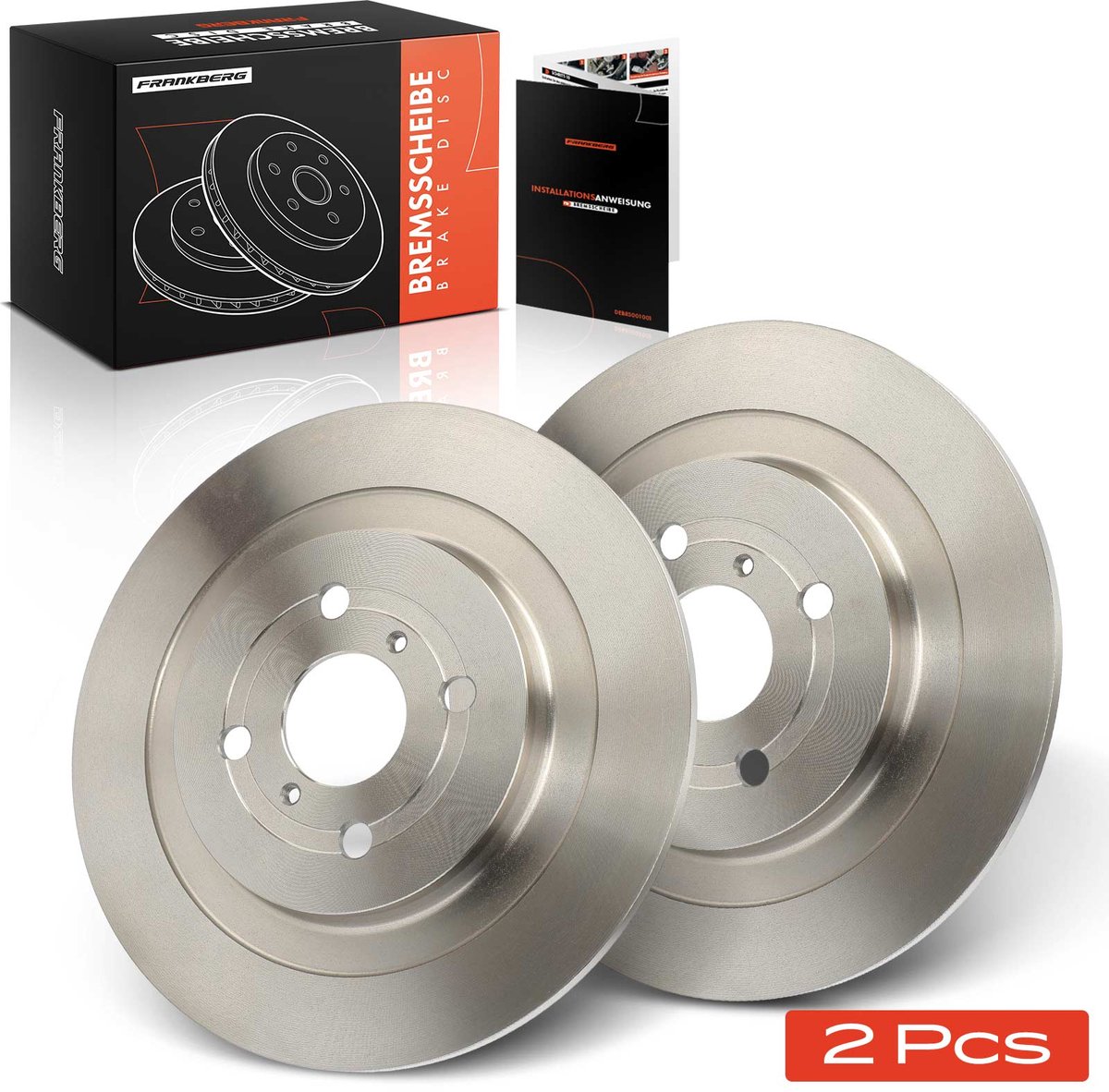 Frankberg 2x Remschijven Achteras voor Daihatsu Charade VIII Toyota