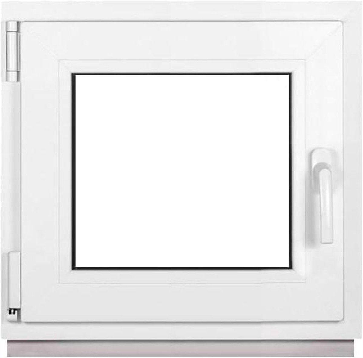 Kelderraam PVC - Klein raam Garageraam - Ventilatie en lichtinval - Drievoudige beglazing 58mm - 55 x 50 cm - Wit