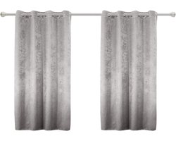 Verduisteringsgordijn - Oogjesgordijn Gordijnstof - Slaapkamer Verduisteren - Zware Stof - 135 x 175 cm - Zilvergrijs