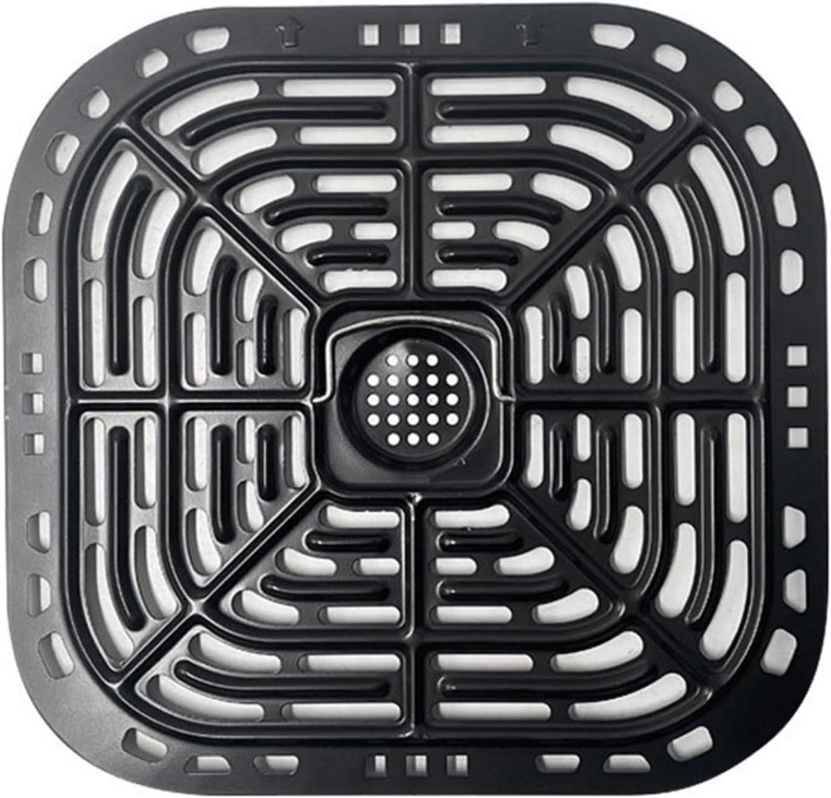 Airfryer Grillpan - Crispplaat Bakpan - Gelijkmatig Koken - Geperforeerd Ontwerp - 233 x 242 cm - Zwart