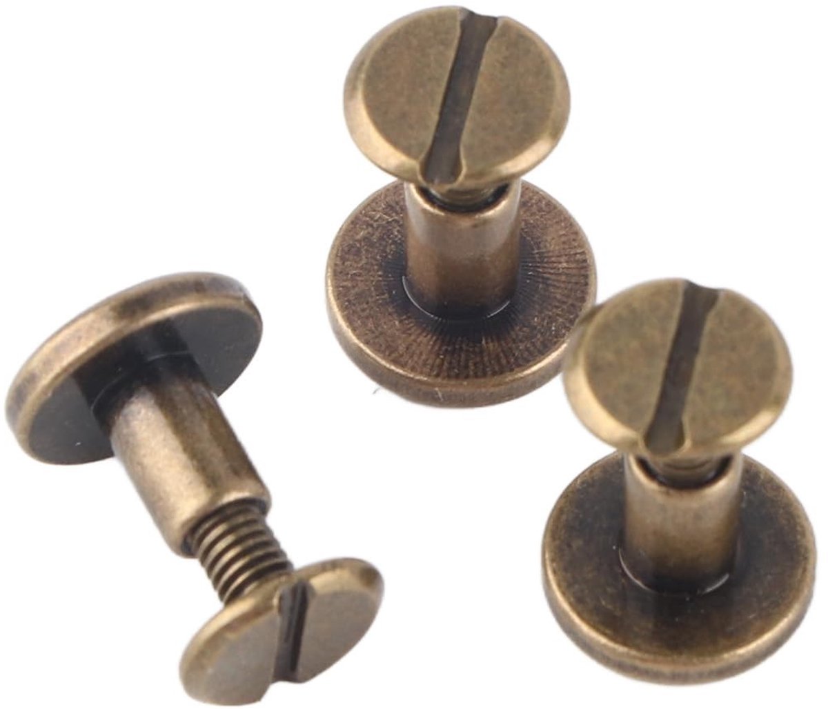 VT Goods - Brass Rivets Set - Leerbewerking - Hoogwaardige kwaliteit - Bronze - Duurzaam en herbruikbaar - Geschikt voor handwerk - 20 stuks