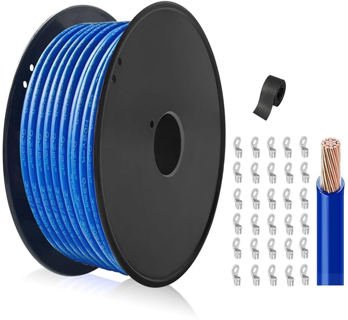 Installatiekabel 4mm² - Stroomkabel Koper - Elektrische Installaties - VDE-gecertificeerd - 100 meter - Blauw
