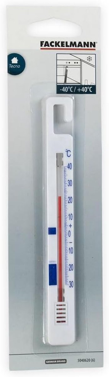Diepvriesthermometer - Koelkastthermometer thermometer - Temperatuur controleren - Analoge weergave - 15 cm - Wit