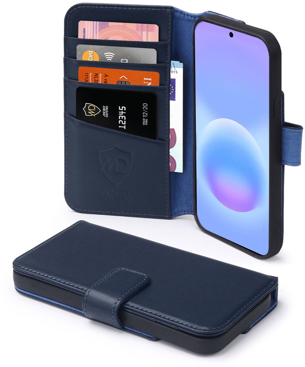 MobyDefend Hoesje - Geschikt voor Samsung Galaxy A57 - Luxe Leren Wallet Bookcase - Blauw
