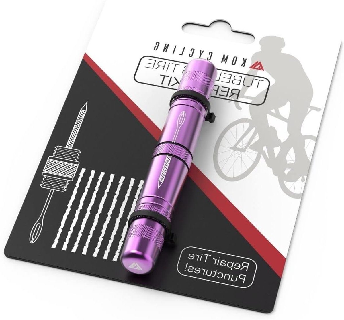 Tubeless Bandenreparatie Kit - Reparatie Tool Fiets - Lekke Banden Fixen - Ultralicht Aluminium - 8 Stuks Strips - 8 Kleuren