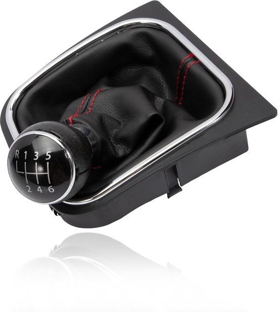 Schakelpookknop Set - Pookknop Leer - Auto Interieur Upgraden - 6 Versnellingen - 1 Stuks - Zwart van Merkloos — afbeelding 5