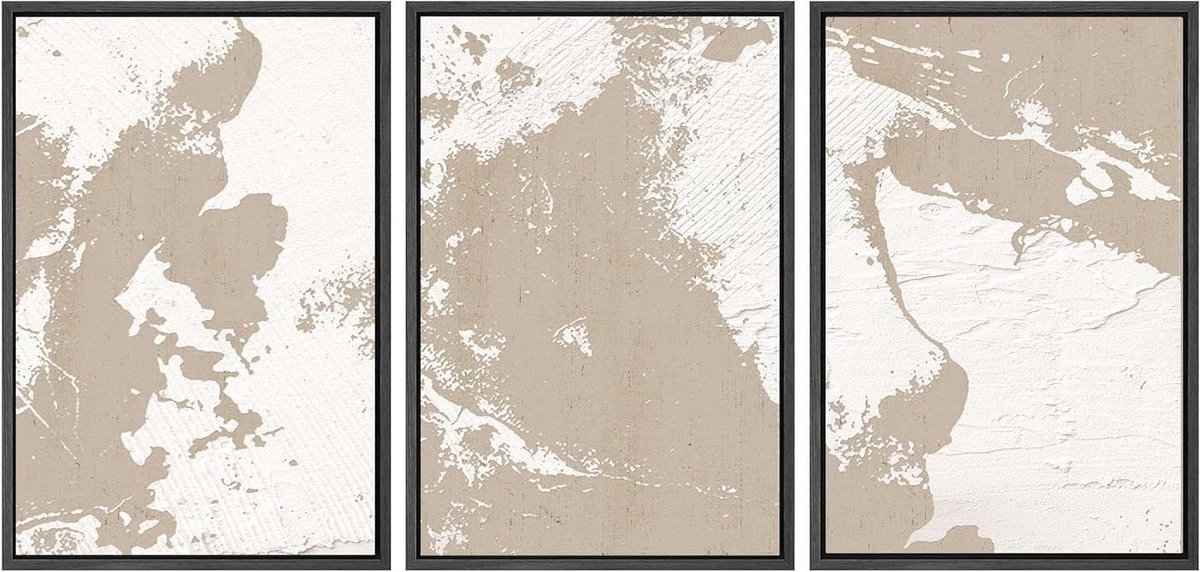 Canvas Muurkunst Set - Abstracte Prints - Woonkamer Decoratie - Set van 3 panelen - 16" x 24" per stuk