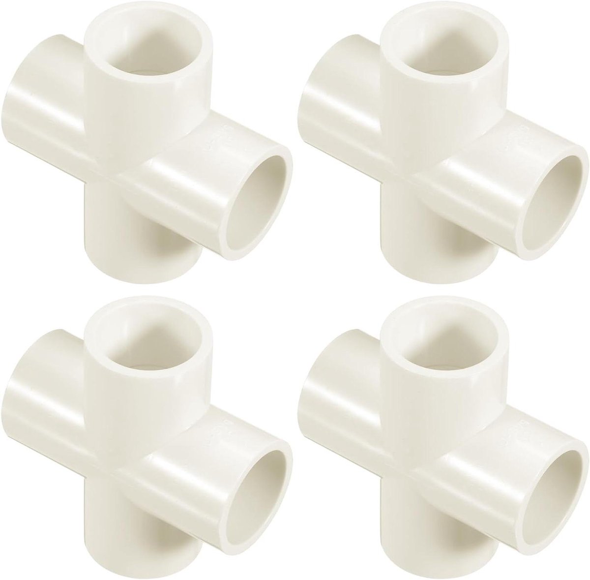 PVC Verbindingstukken - Koppelingen Hoekstukken - Meubels Bouwen - Kruisvormig 4-weg - 25 cm - Wit