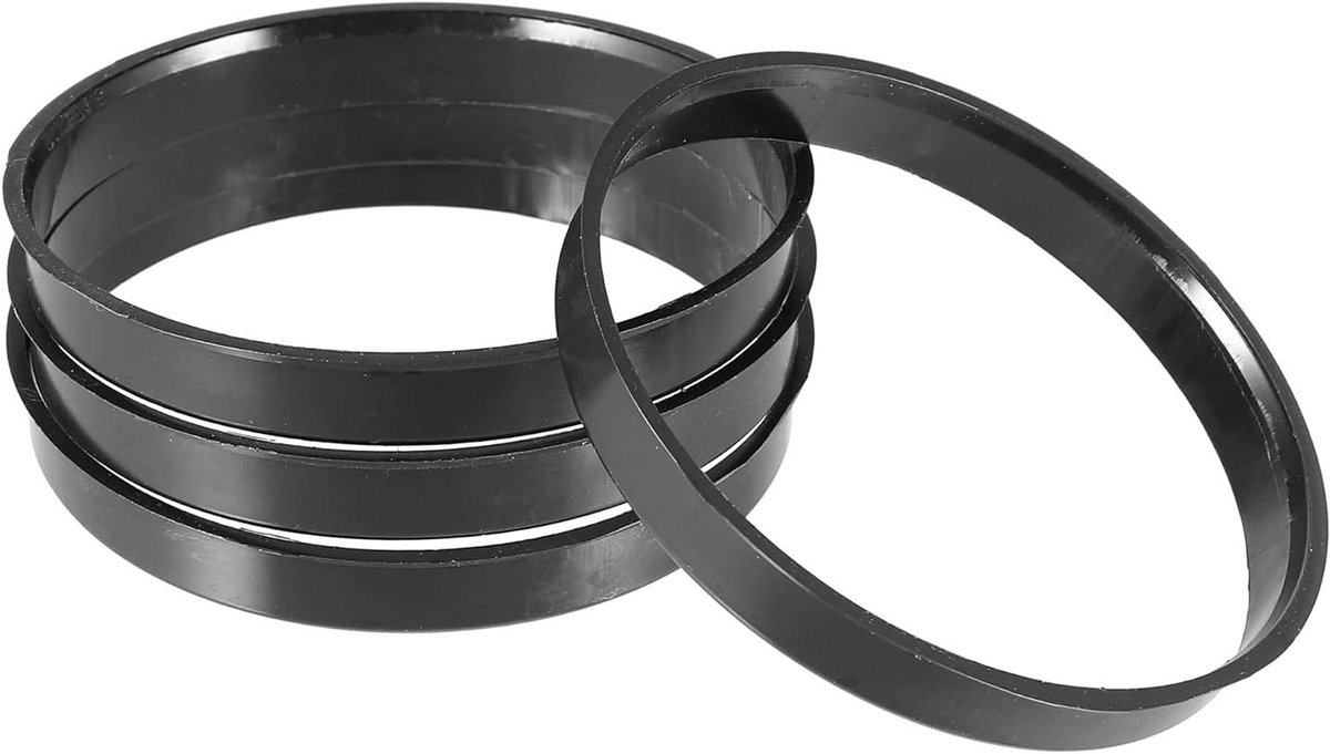 Centreringsringen Set - Velgringen Naafringen - Trillingen Elimineren - Universele Kunststof - 73.1x10 mm - Zwart