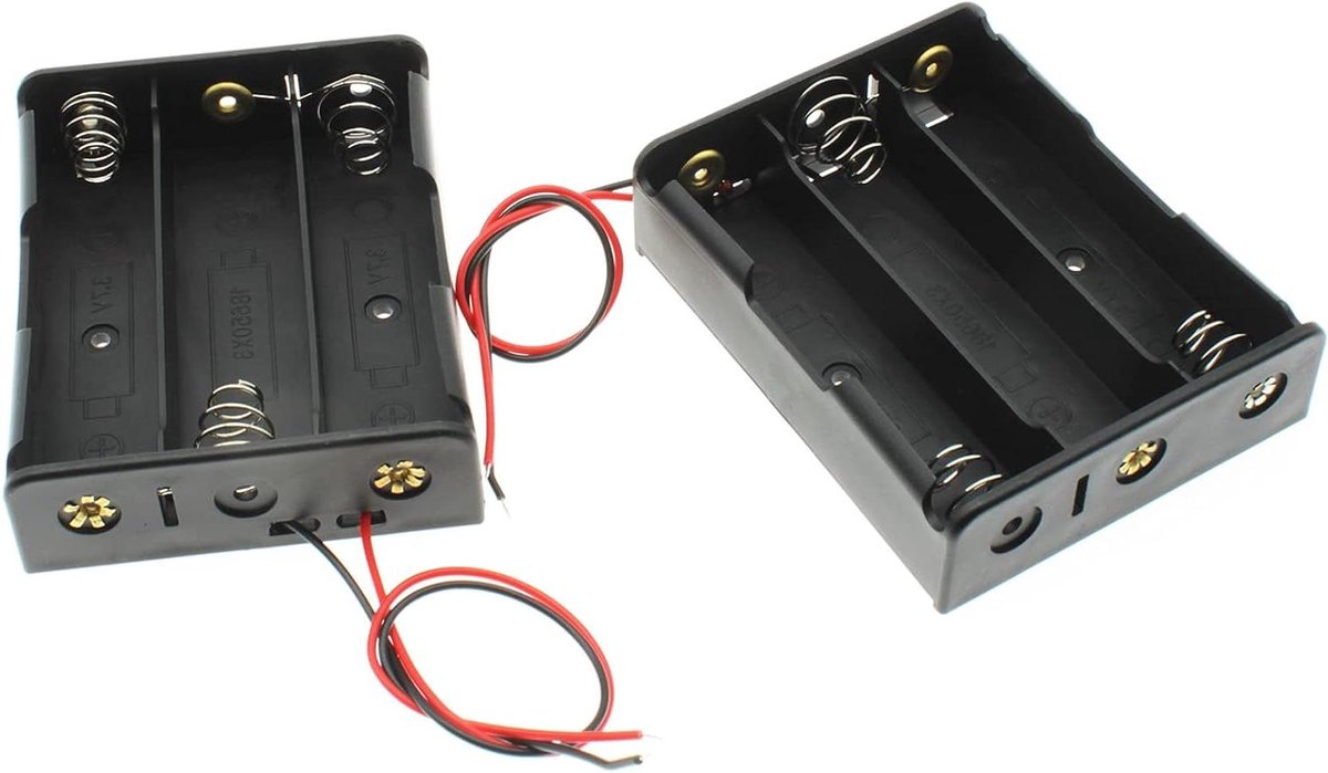 Batterij Houder - Batterij Opbergdoos - DIY Batterij Projecten - Met Lood Draad - 71 x 556 mm - Zwart
