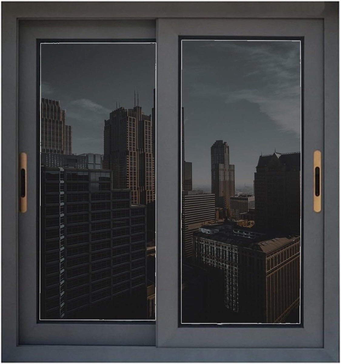 Raamfolie Inkijkbescherming - Decoratieve Folie Zonwering - Privacy Creëren - Statische Hechting Zonder Lijm - 80 x 300 cm - Grijs