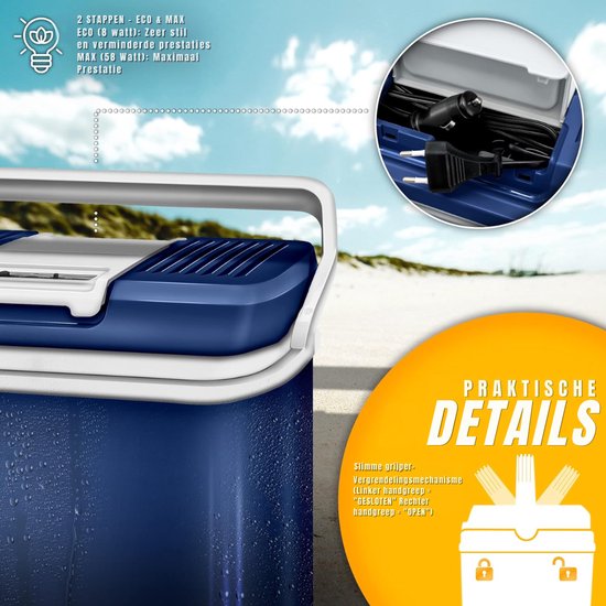 DnA® Koelbox Elektrisch - Compressor Koelbox - Elektrische Koelbox 12 en 230 Volt - Blauw - 35cm x 40cm x 42cm van DnA® — afbeelding 3