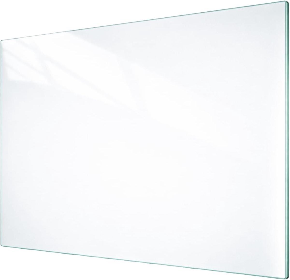 Achterwandscherm Keuken - Spatbord Glas - Koken Beschermen - Gehard Glas - 65 x 60 cm - Wit
