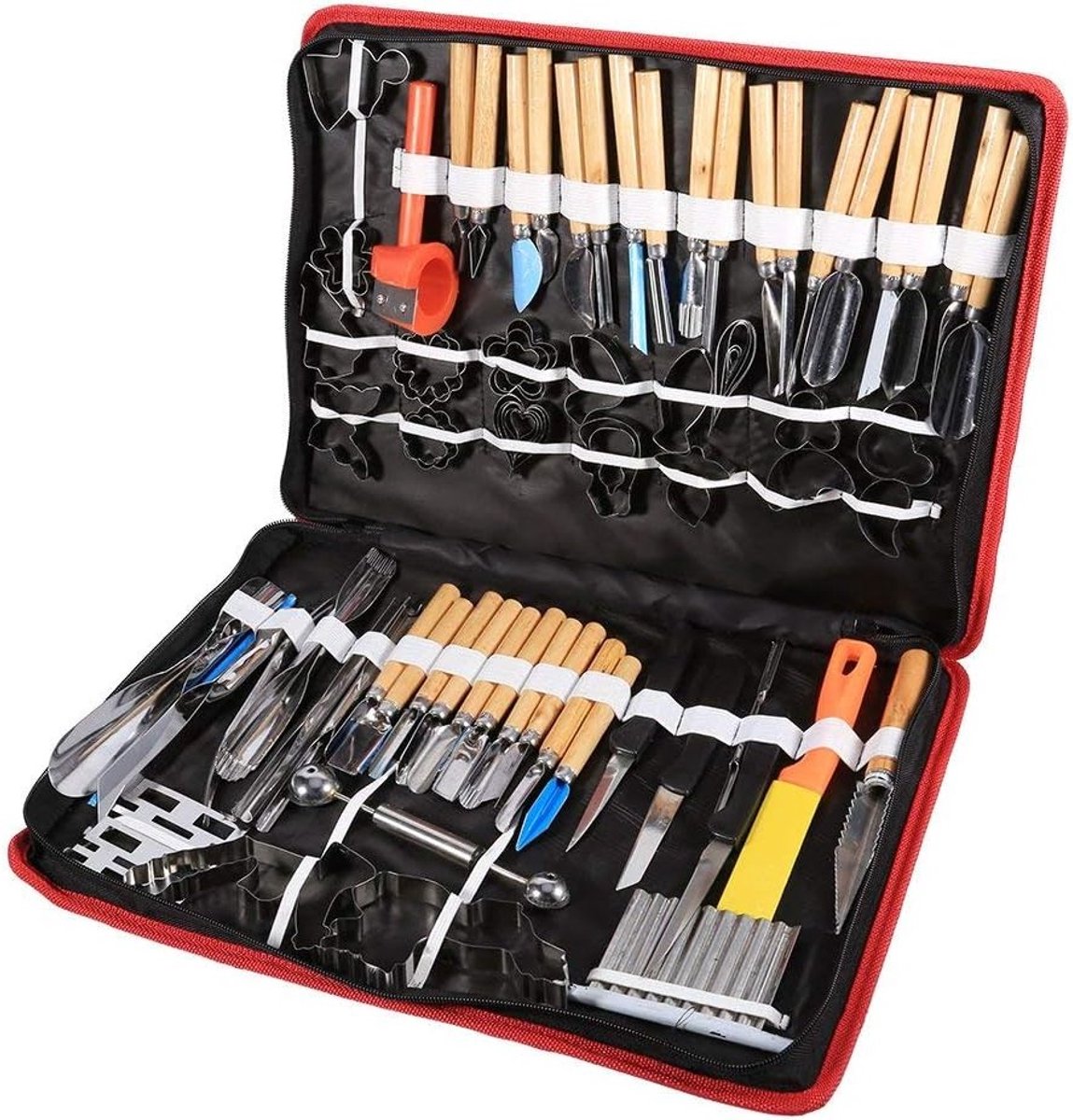 Complete Set van 80 Snijgereedschappen voor Groenten en Fruit, Snijmessen en Keukenaccessoires voor Perfecte Garnituren
