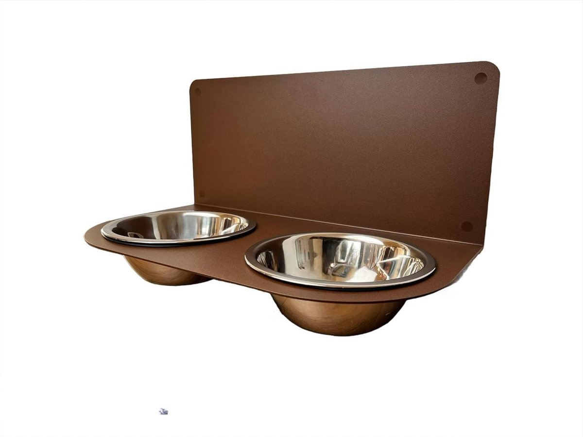 Voederstation Hond - Voerbak Wandmontage - Comfortabel Eten Hond - Wandbevestiging Stabiel - 400 x 187 x 227 mm