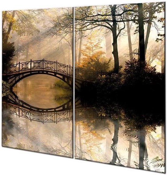 Fornuis Afdekplaten - Glasplaat Spatbescherming - Keuken Beschermen - Krasbestendig Slagvast - 2x 60x52 cm - Bruin