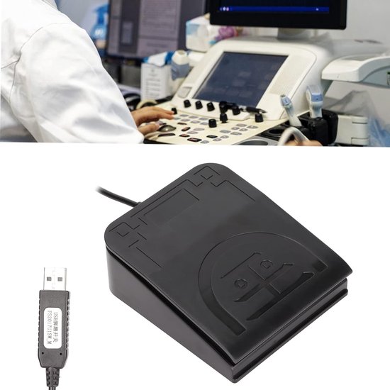 USB Voetpedaal - Toetsenbord Pedaal Computertoetsenbord - Functies Programmeren - Mechanische Schakelaar - 2m Kabel - Zwart — afbeelding 2