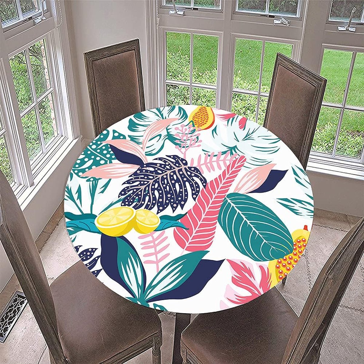 Ronde Tafelkleed - Waterdicht Tafelzeil - Bescherming Tafel - Elastische Rand - 120 cm - Citroen