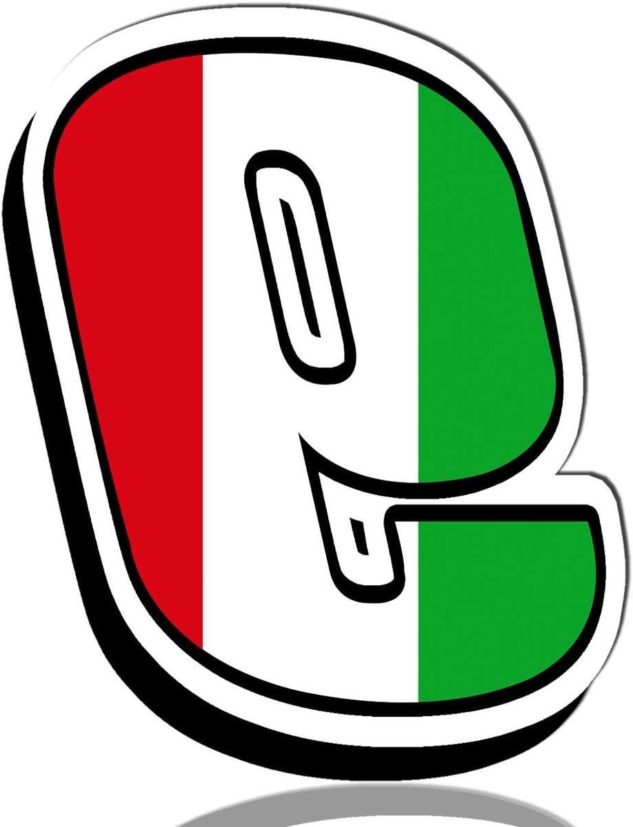 Startnummer Stickers - Race Nummer - Motor Tuning - UV Bescherming - 8 x 10 cm - Italië Vlag