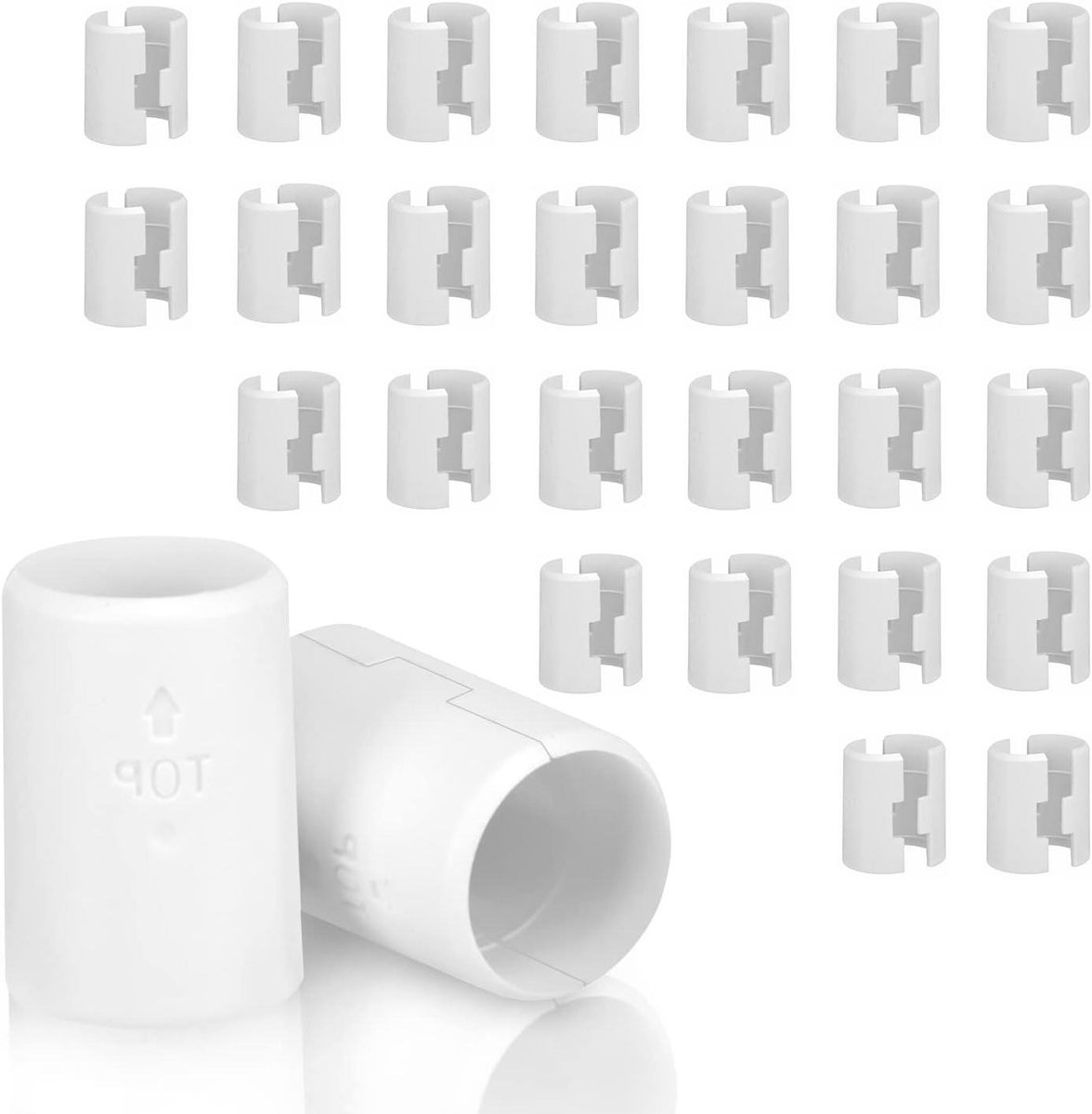 Plank Clips - Rekken Hoezen - Opbergen Organiseren - Duurzaam ABS Plastic - 52 Stuks - Wit