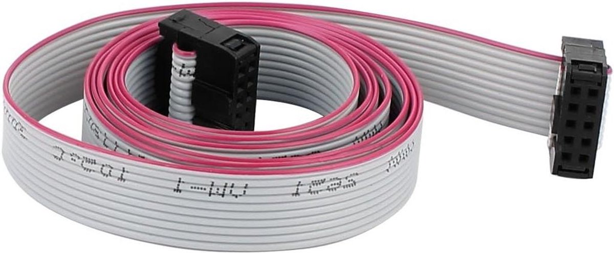 Lintkabel - IDC Kabel - Elektronische Projecten - 254 mm Steek - 1M - Grijs Zwart