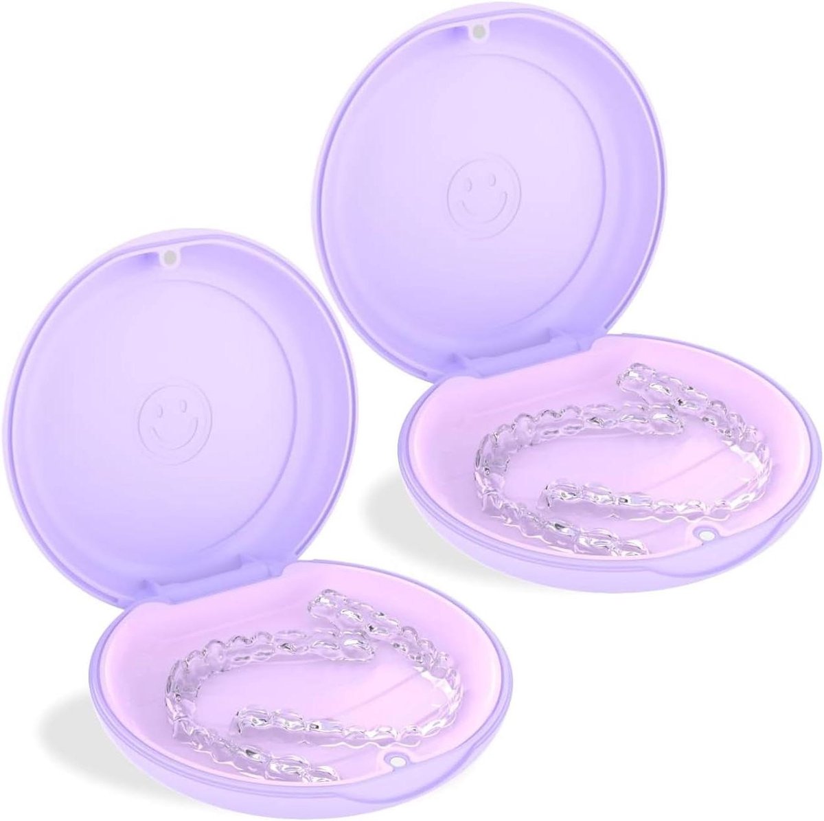Retainer Houder - Mondbescherming Hoes - Orthodontische Opslag - Magneetsluiting - 2 stuks - Paars