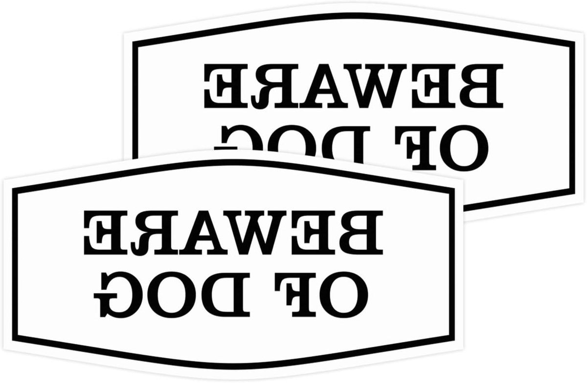 Waarschuwingsbord Hond - Hondenbord Deur - Huisbeveiliging - Duurzaam ABS Plastic - 6 x 3 inch - Wit