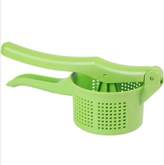 Groentepers - Huishoudelijke groentesapcentrifuge - Groen - Handmatige aardappelstamper - Handmatige groentesapcentrifuge - Plastic voedselzeef - Groentevergiet - Handmatige sapcentrifuge - Groentedroger van Merkloos — afbeelding 2