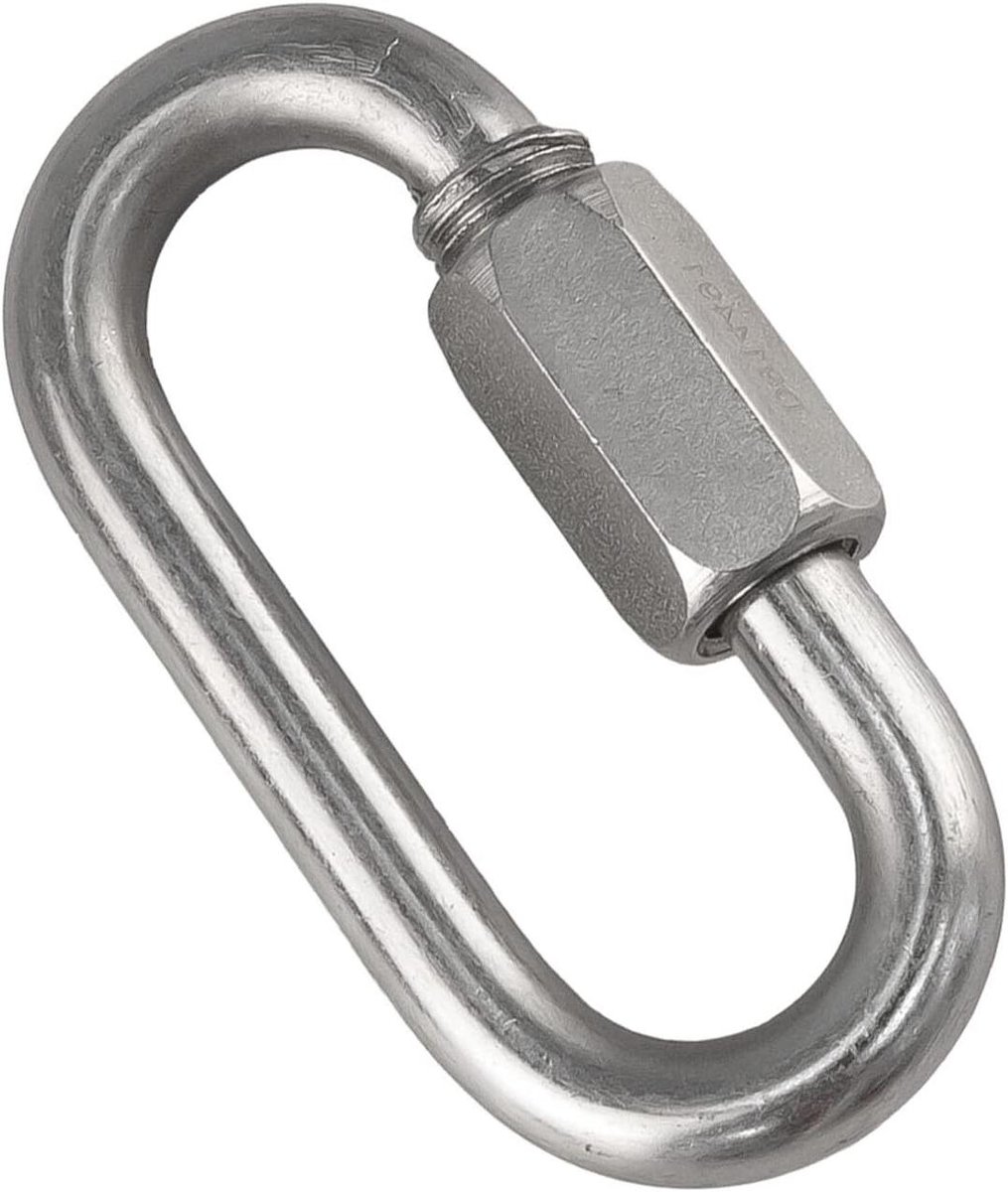 Snelkoppelingen Ovaal - Kettingschakel Karabijn - Kettingen Koppelen - Zink-verzinkt Gelegeerd Staal - 90 mm - Zilverkleurig