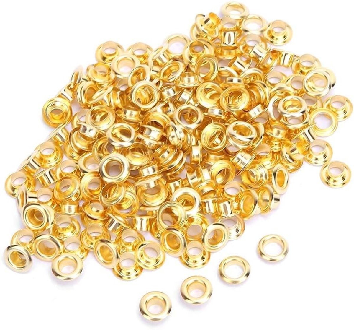 100 Stuks Messing Oogjes 5mm voor Leren Ambachten, Riemen, Tassen en Schoenen - Dubbelzijdige Rivets en Grommets