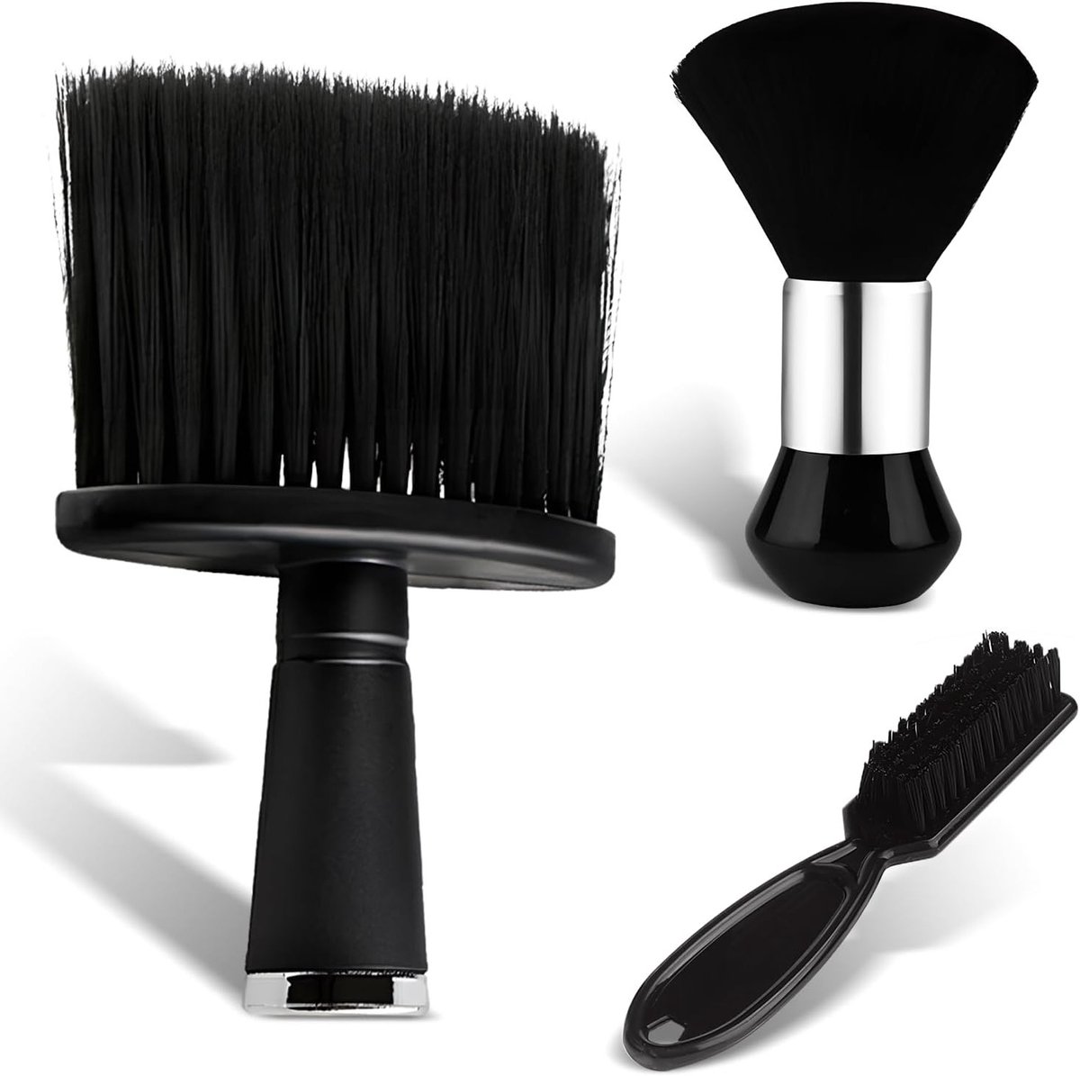 Set van 3 Zachte Nekborstels voor Kappers - Professionele Haarborstels voor het Verwijderen van Los Haar, Ideaal voor Salon en Barbershop Gebruik