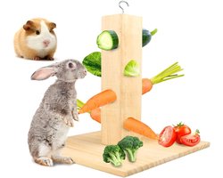 Voederboom voor Konijnen en Cavia's, Ideale Hay Feeder met Basisplaat voor Gezond Voeden en Spelen