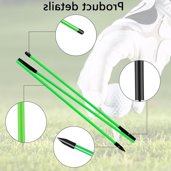 Set van 2 Vouwbare Golfuitlijnstokken van 122,5 cm met Duidelijke Opbergtube, Ideaal voor Golftraining en Aiming Oefeningen, Verbeter je Swing en Precisie — afbeelding 3