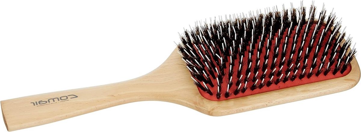 Houten Borstel - Paddle Borstel - Haar Ontklitten - Nylon Stiften - 13 Rijen - Houtkleur
