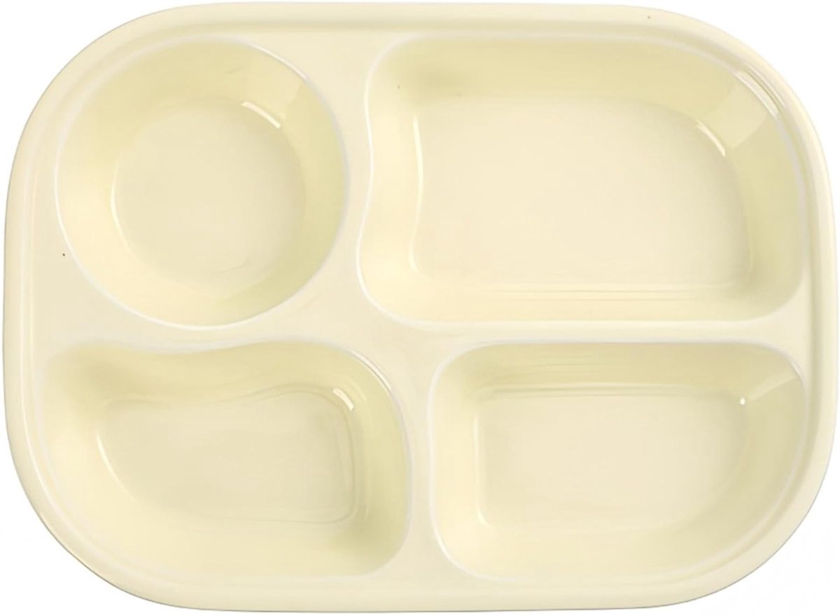 Servies met 4 Compartimenten voor Gezond Eten, Ideaal voor Salades, Snacks en Desserts