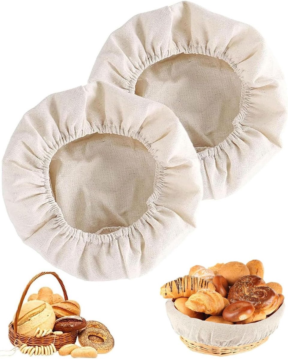 Set van 2 Leinen Doeken voor Brood Bakken, Ideaal voor Deegbereiding en Strudel, 25 cm