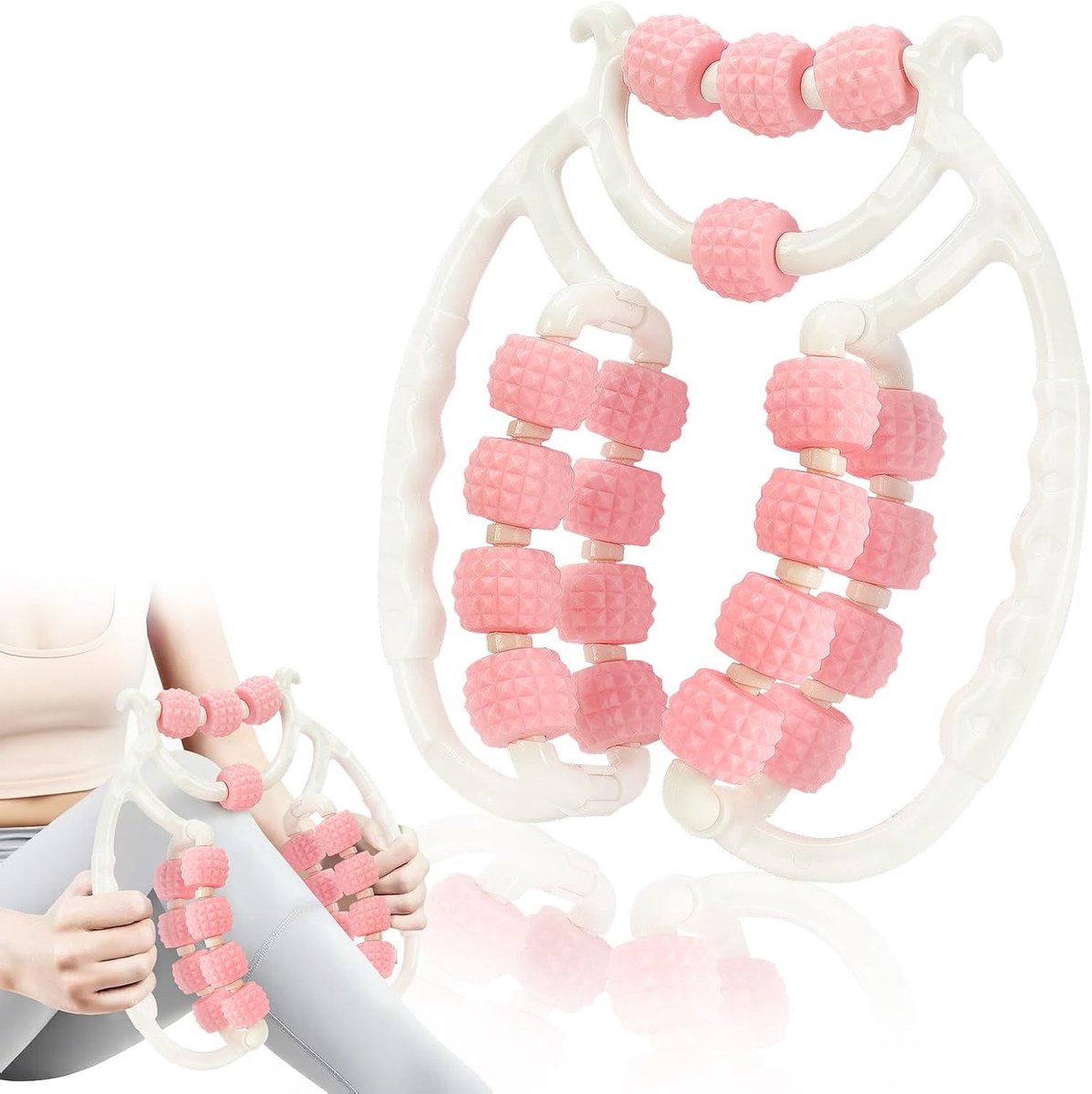 Massage Roller voor Benen, Spiertherapie Massage Stok met 20 Wielen, Anti-Cellulite en Lymfedrainage Massager voor Benen, Dijen, Billen en Armen