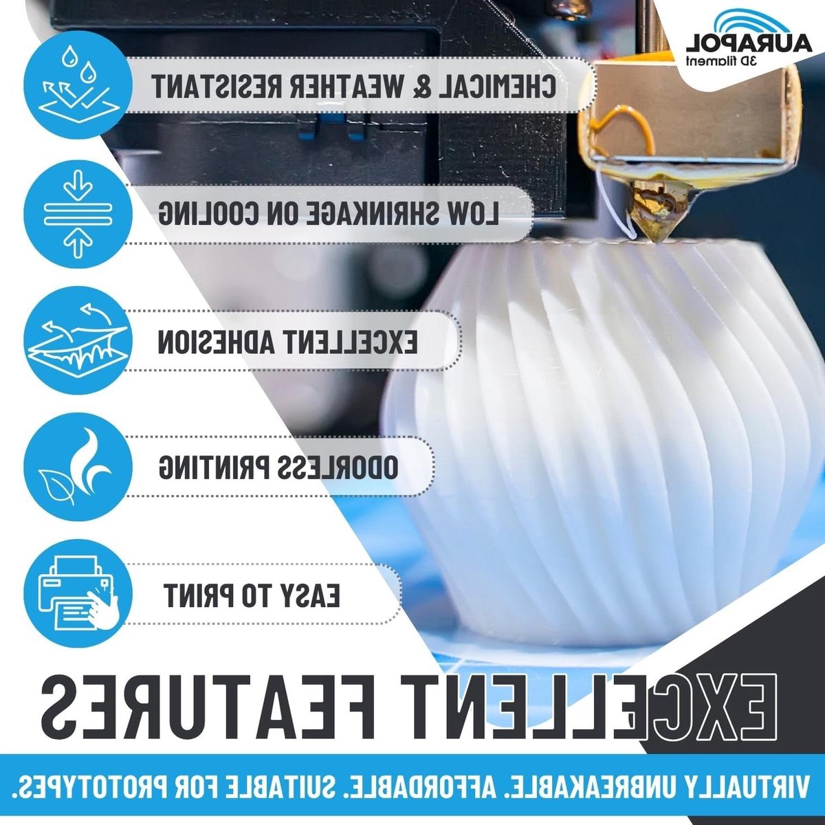 3D Printer Filament - PETG Draad - Functionele Prints - Hoge Nauwkeurigheid - 1.75 mm 1kg - Licht Oranje
