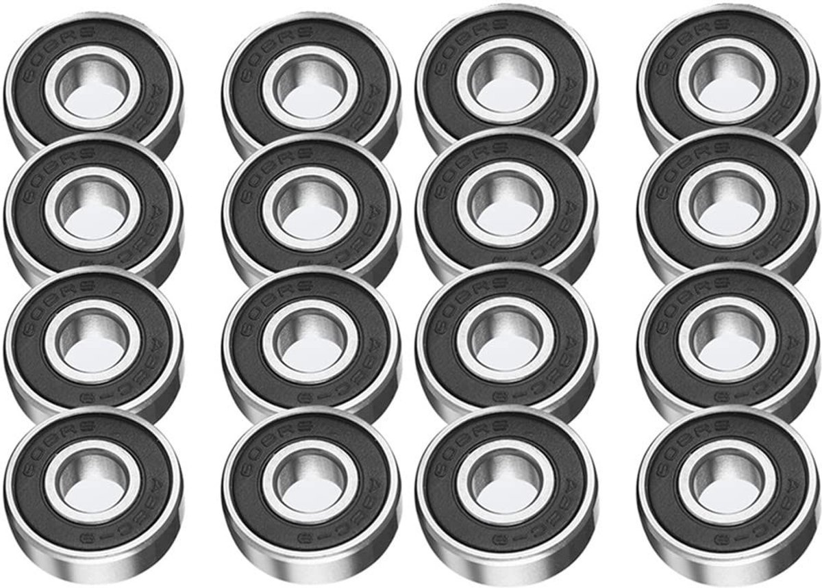 TRIXES 16PCS 608RS Skate Lager - ABEC 9 voor Snelheid - Perfect voor Skateboards, Inline Skates en Longboards