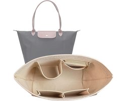 Portemonnee-organizer, geschikt voor Longchamp Le Pliage, houdt de handtas netjes in vorm (beige, klein formaat 21*17*13cm)