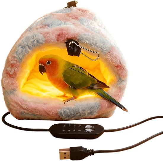 KZQ Pluchen Vogelkooi Verwarming Nestgrot Voor Parkieten Papegaaien En Kleine Huisdieren Warm Huis Voor Dwergpapegaai En Valkparkiet