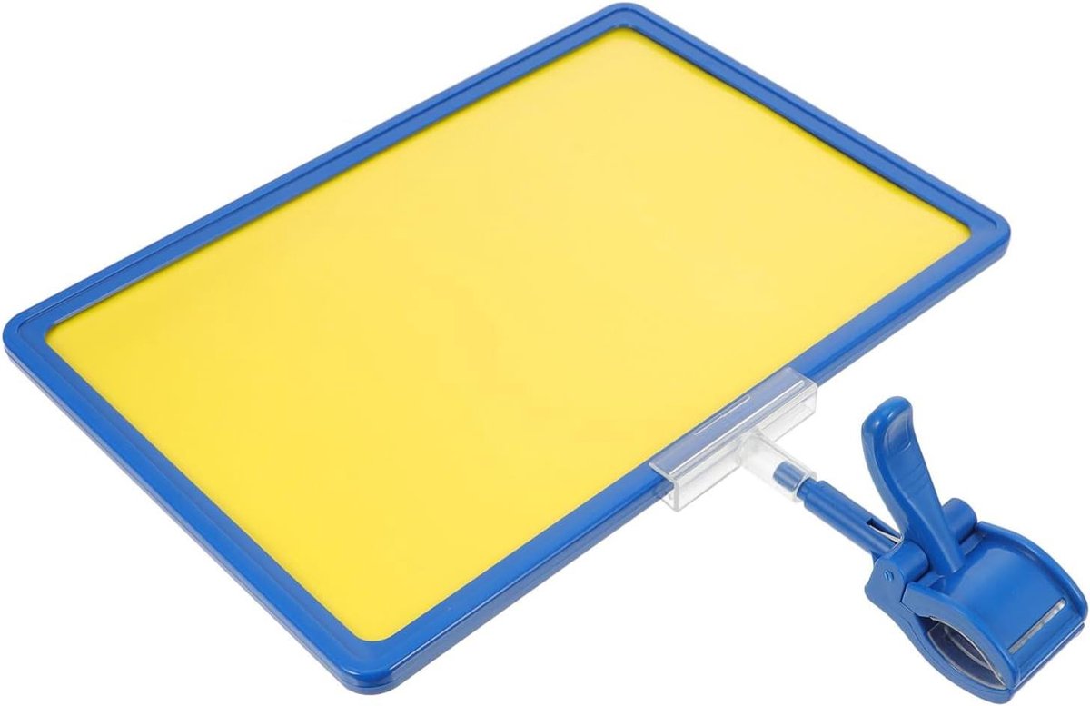 Prijskaartclip - Displayhouder - Merchandise Tonen - Dubbel Clipontwerp - 35x31x7CM - Blauw