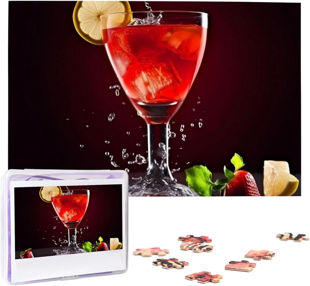 Houten Puzzel - Foto Puzzel - Ontspanning Thuis - Gepersonaliseerd Ontwerp - 1000 Stukjes - Klassiek Cocktail