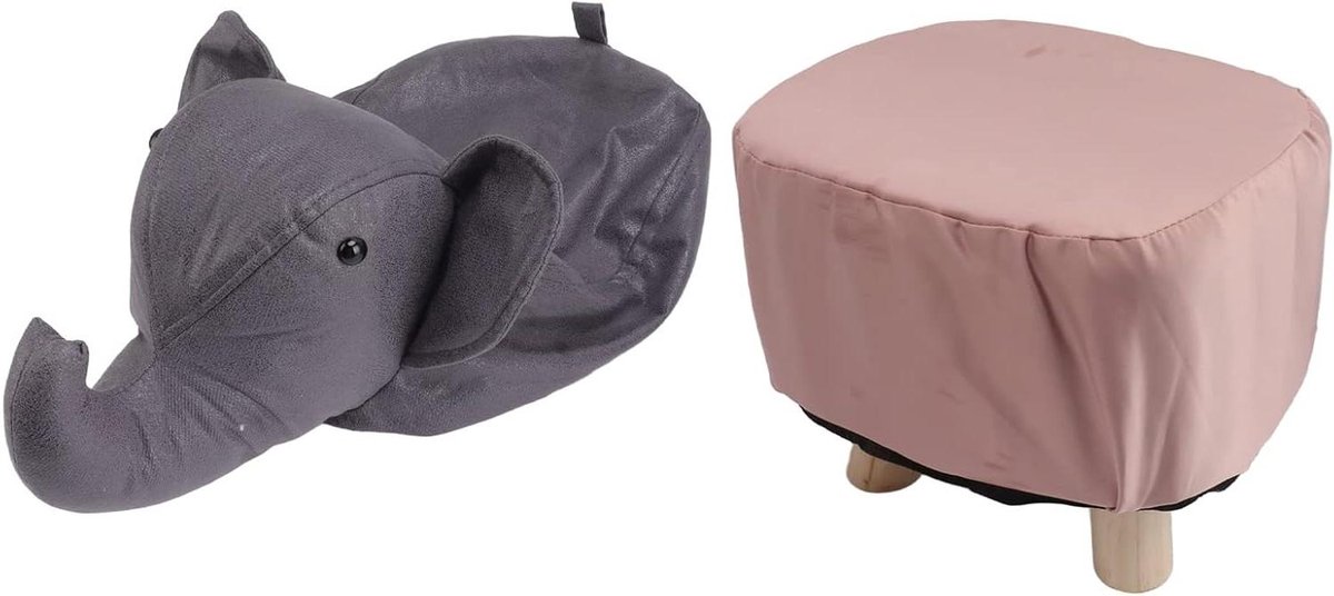 Dierenvoetenbank - Olifanten kruk - Zitten en schoenen wisselen - Antislip en geruisloos - 29 x 29 x 28 cm