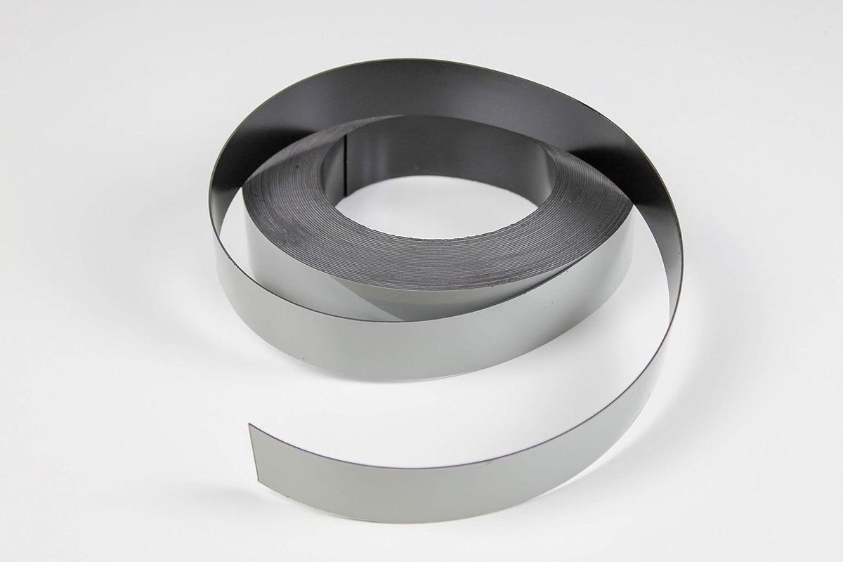 Magneetband op rol - Flexibele magneet - Beugels bevestigen - Grote breedte - 10 meter - Grijs