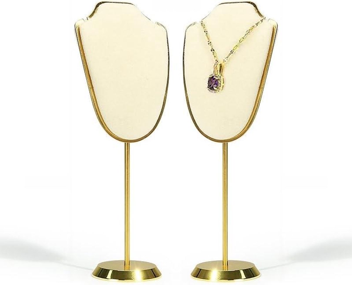 Ketting Display Stand - Sieradenhouder Torso - Juwelen Presenteren - Verfijnd Metaal Design - 155 cm Hoog - Goud