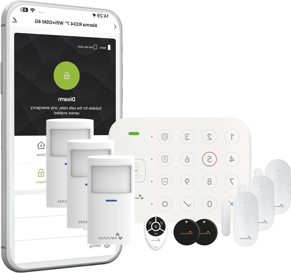 Alarm Systeem - Woonbeveiliging - Thuis Beveiligen - App Bediening - 12 cm - Basis