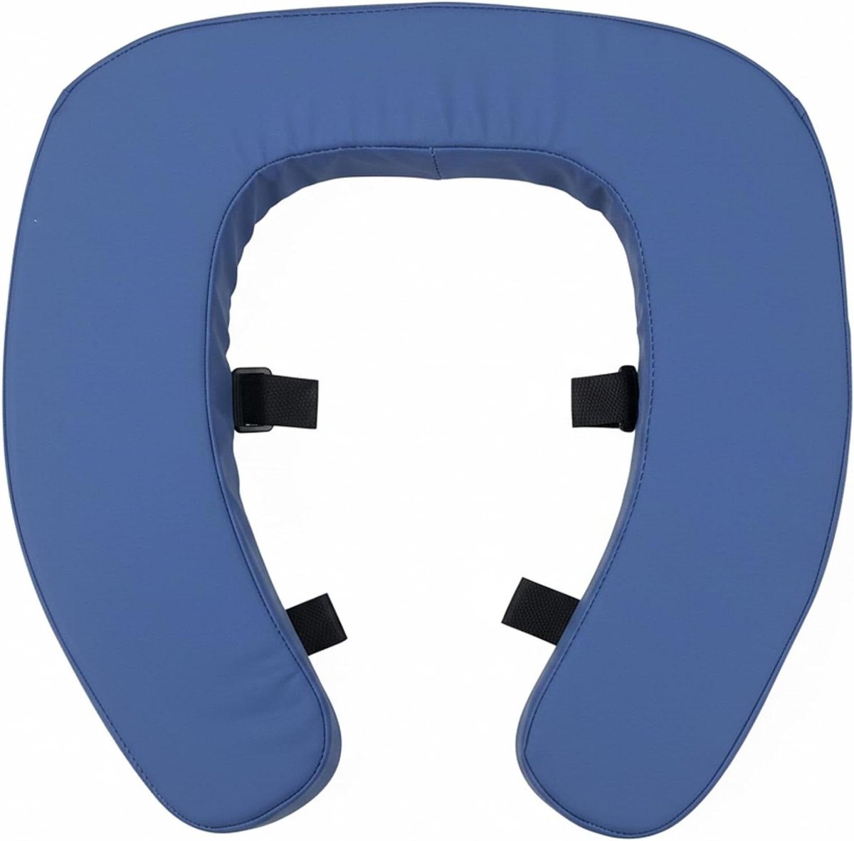 Verhoogde toiletstoel - Toiletverhoger gewatteerd - Badkamer veiligheid - Verstelbare riemen - ca. 40x38 cm - Blauw