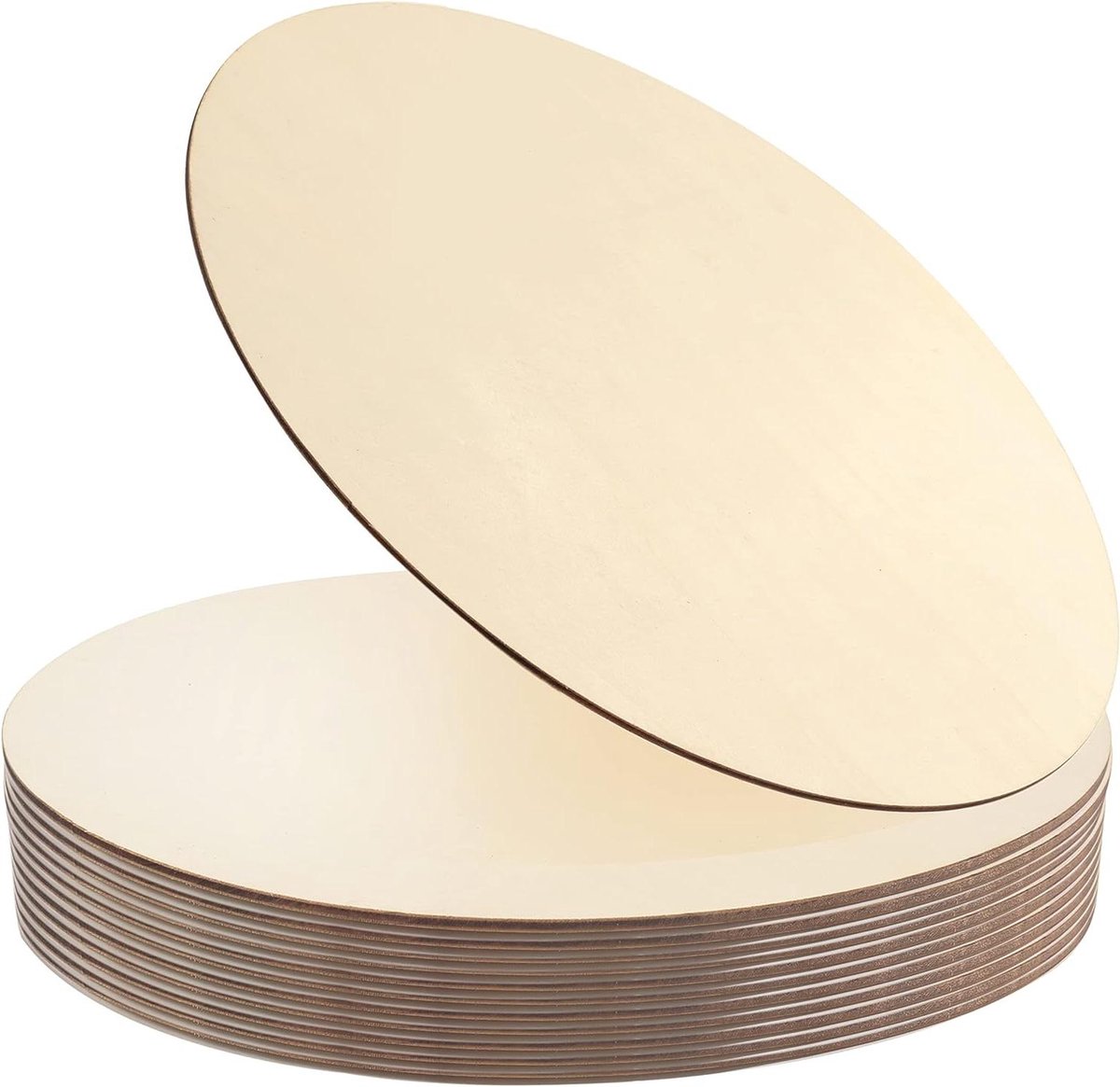 Houten Cirkels - Houten Schijven - Huis Decoratie - Gladde Populier Plywood - 12 Inch Diameter - Onbehandeld